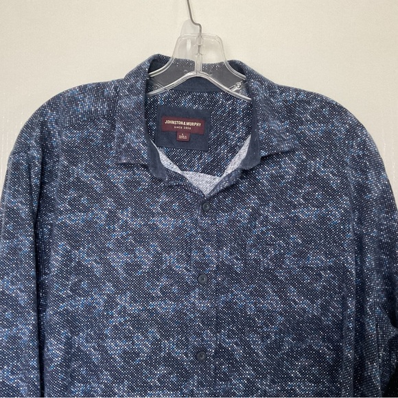 Johnston & Murphy Mens Button Down Long Sleeve Shirt L 100% Cotton Soft Twill - Picture 1 of 8